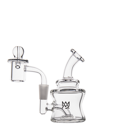 MJ Arsenal Jammer Mini Dab Rig, clear borosilicate glass, 90-degree banger hanger design
