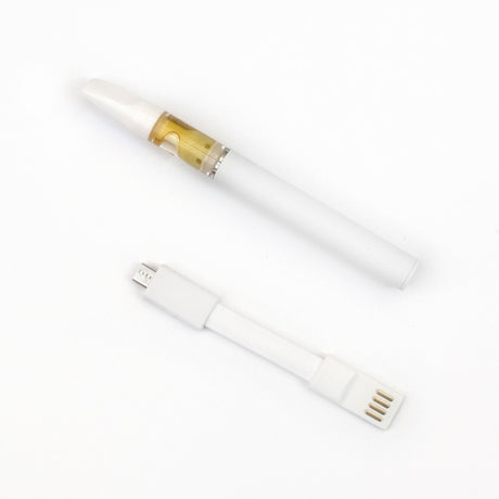 Helio Supply Full Ceramic Disposable Pen with USB Charger on White Background