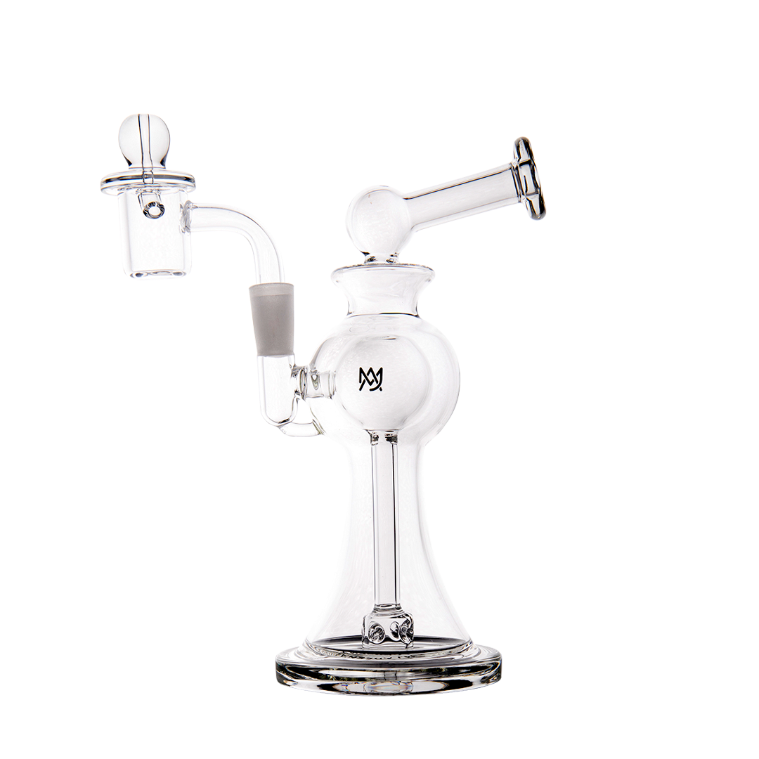 MJ Arsenal Apollo Mini Dab Rig with Banger Hanger, 7" Clear Borosilicate Glass, Front View