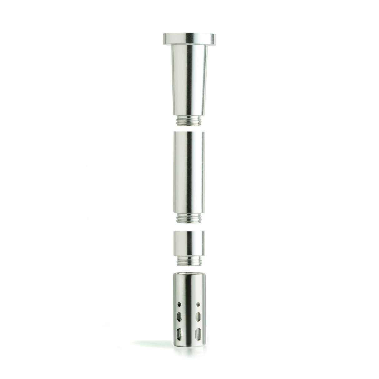 Chill Steel Pipes - Silver Break Resistant Downstem Front View on White Background
