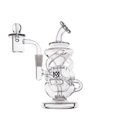 MJ Arsenal Infinity Mini Dab Rig with 90 Degree Banger Hanger, Clear Borosilicate Glass, Front View