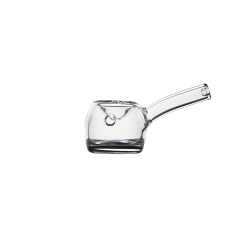 MJ Arsenal Perch Hand Pipe - Clear Glass with Side Carb Hole - Side View