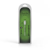 Honeybee Herb Glass Downstem 3in Clear, front view in branded packaging