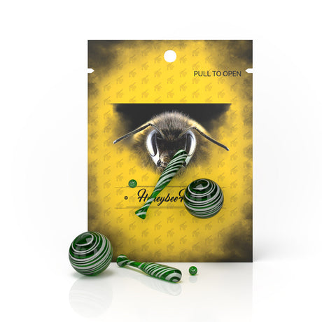 Honeybee Herb DAB Baseball Set in Green with Striped Pattern - Front View
