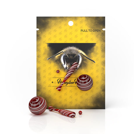 Honeybee Herb DAB BASEBALL SET - Red Striped Dabbers with Packaging