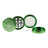 Puff Puff Pass 3-Part 50mm Aluminum Grinder in Green, Opened to Show Compartments