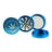 Puff Puff Pass 3 Stage 62mm Aluminum Grinder in Aqua, Disassembled View
