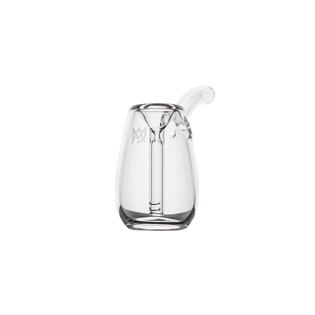 MJ Arsenal Bulb Mini Bubbler in 100% Borosilicate Glass with Front View on Seamless White Background