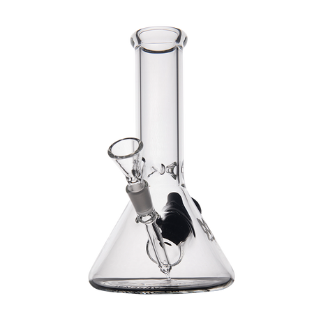 MJ Arsenal Cache Bong, 7" clear borosilicate glass, gold accents, portable beaker with 10mm joint