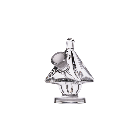 MJ Arsenal King Bubbler, clear glass with 45-degree joint, compact and portable, front view