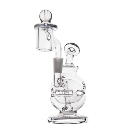 MJ Arsenal Royale Mini Dab Rig with clear borosilicate glass and 90-degree banger hanger