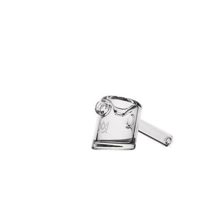 MJ Arsenal Kickstand Hand Pipe in Clear Glass, Portable Size - Angled Side View