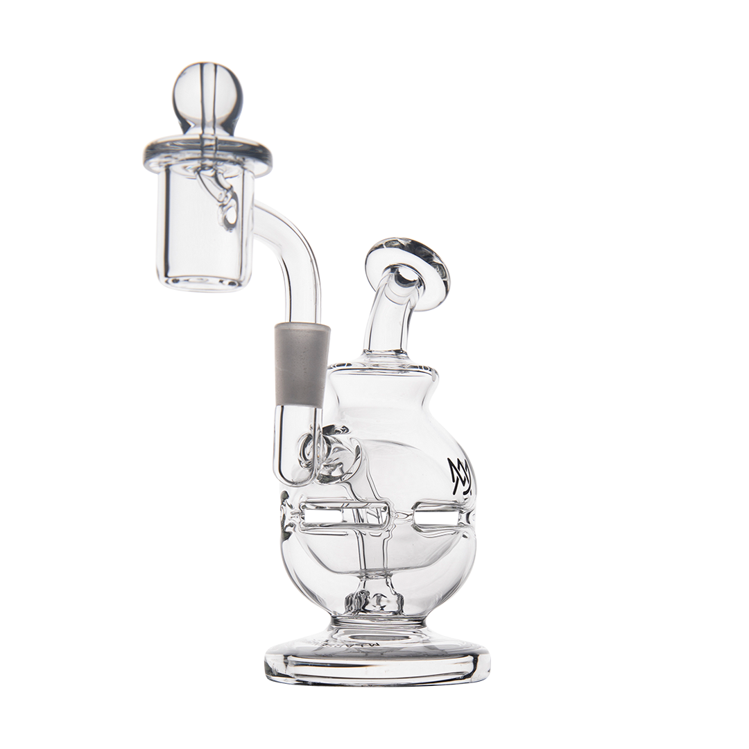 MJ Arsenal Royale Mini Dab Rig with clear borosilicate glass, 10mm female joint, and compact design