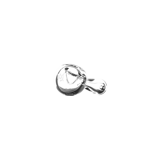 MJ Arsenal Pioneer Hand Pipe in clear glass, top view showcasing deep bowl design, compact for easy travel