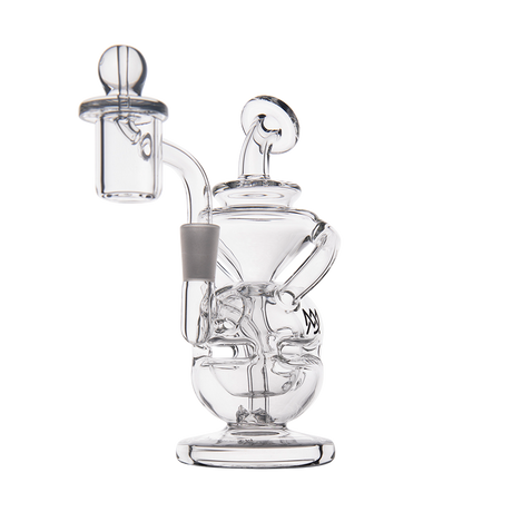 MJ Arsenal Infinity Mini Dab Rig, Compact Dual Recycler, 90 Degree Quartz Banger, Front View