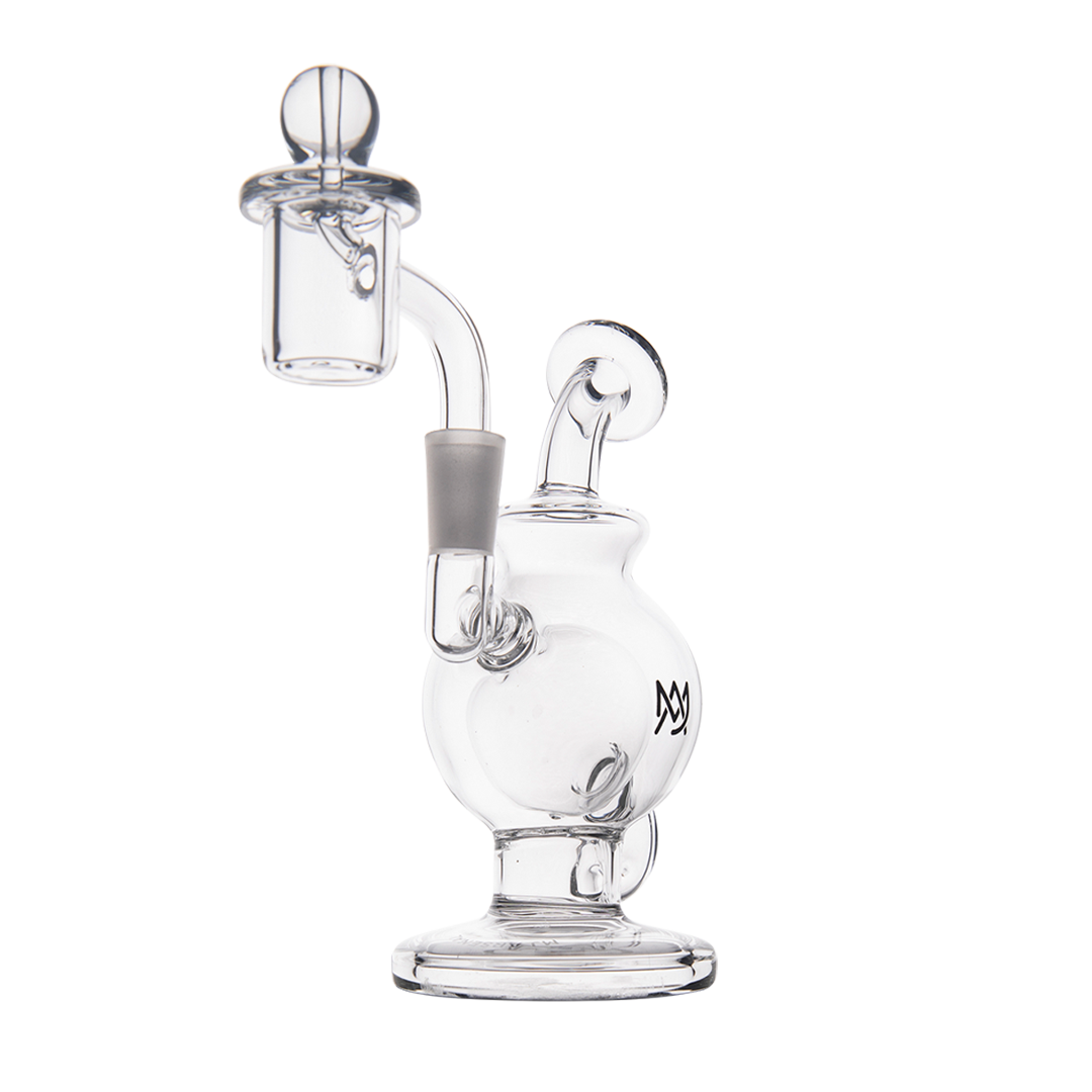 MJ Arsenal Atlas Mini Dab Rig, Honeycomb Percolation, 5" Compact Design, 90 Degree Joint, Front View