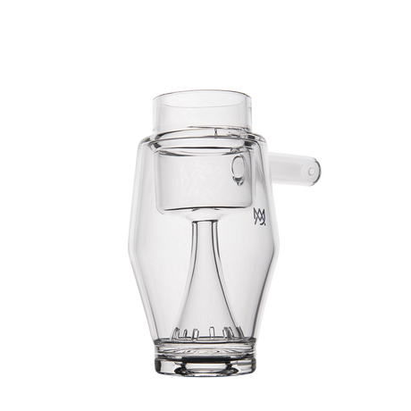 MJ Arsenal Proxy Bubbler Mini angled view, portable glass dab rig with clear joint