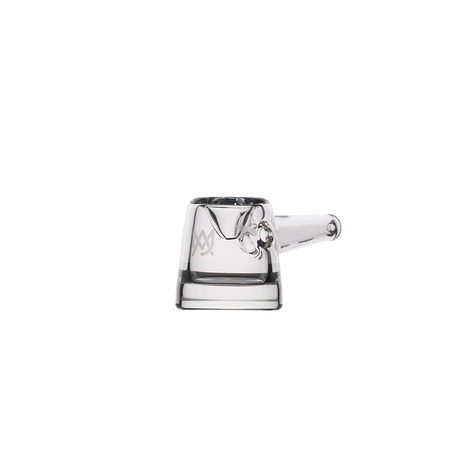 MJ Arsenal Deco Hand Pipe - Clear Glass with Side Carb and Front View on White Background