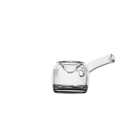 MJ Arsenal Perch Hand Pipe - Compact Clear Glass - Angled Front View