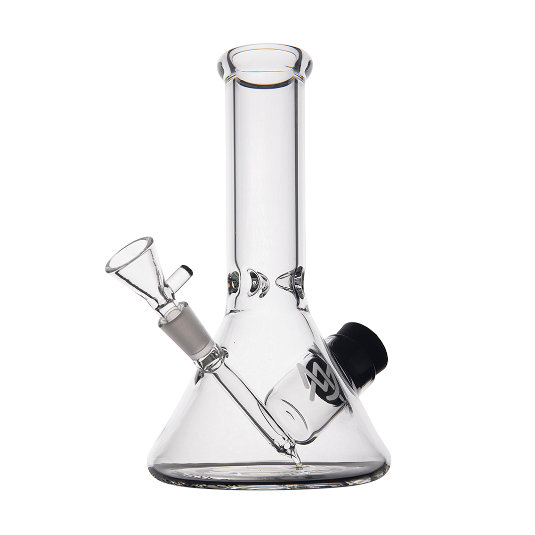 MJ Arsenal Cache Bong front view with clear borosilicate glass and 45-degree joint