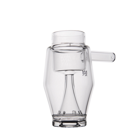 MJ Arsenal Proxy Bubbler Mini, clear glass dab rig, front view on white background