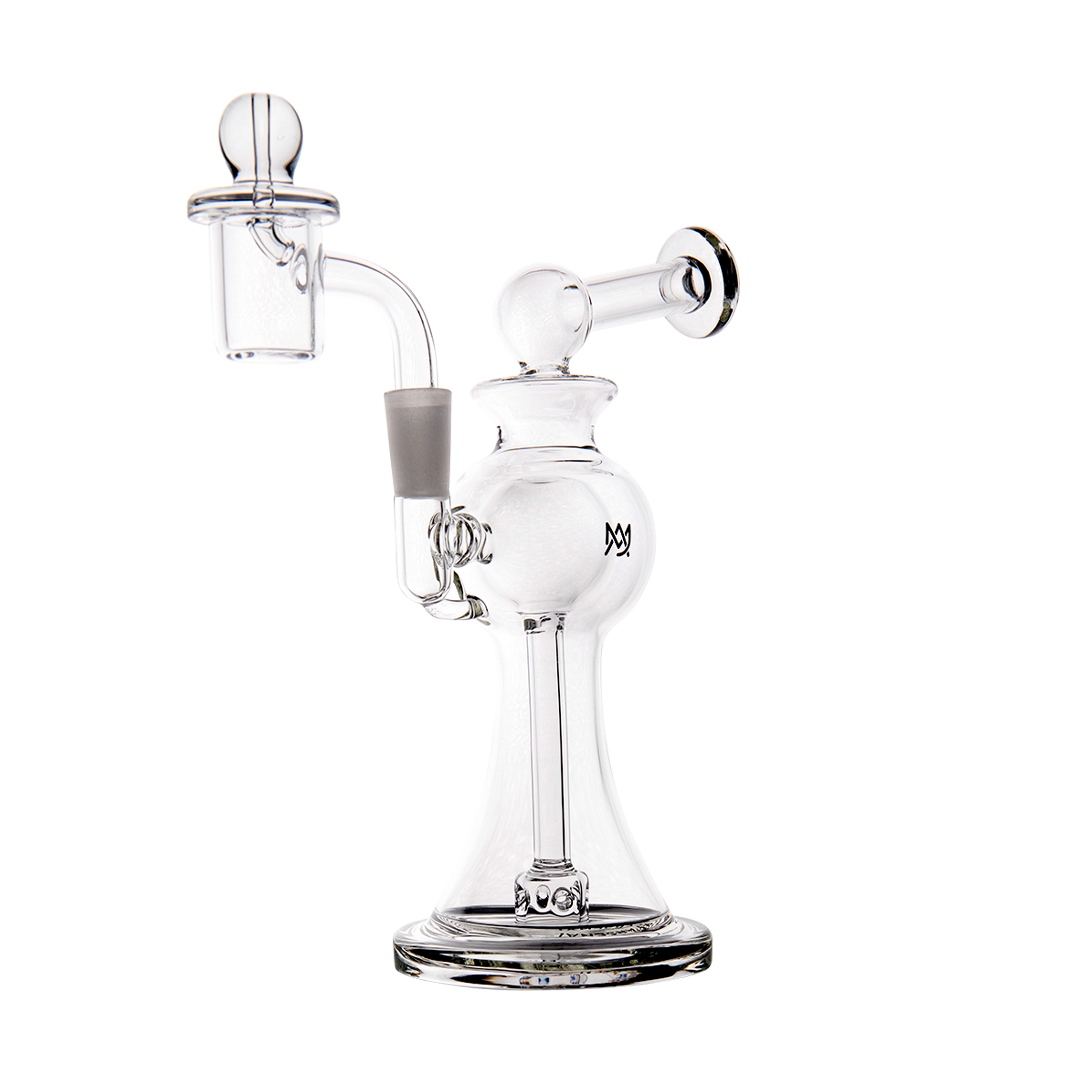 MJ Arsenal Apollo Mini Dab Rig with Banger Hanger, 7" Tall, 90 Degree Joint - Clear View