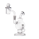 MJ Arsenal Atlas Mini Dab Rig, Honeycomb Percolation, Double Ball Design, 90 Degree Joint, Side View