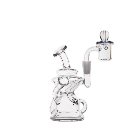MJ Arsenal Hydra Mini Dab Rig with clear borosilicate glass, 90-degree banger hanger, and compact design
