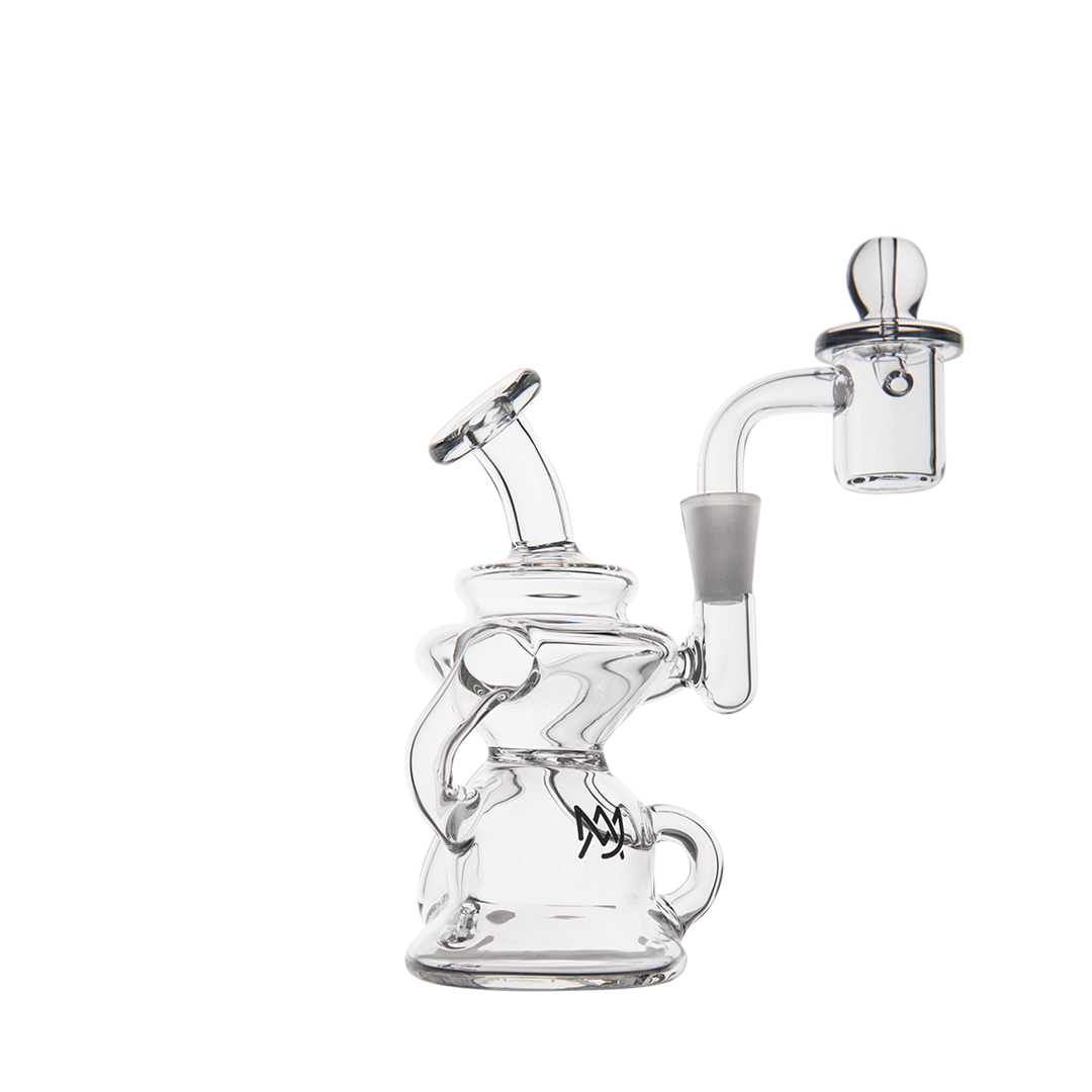 MJ Arsenal Hydra Mini Dab Rig with Triple-Hole Perc, 90 Degree Joint, Front View