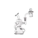 MJ Arsenal Hydra Mini Dab Rig with Triple-Hole Perc, 90 Degree Joint, Front View