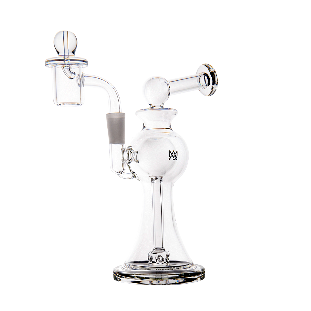 MJ Arsenal Apollo Mini Dab Rig, Clear Borosilicate Glass, 90 Degree 10mm Female Joint, Front View