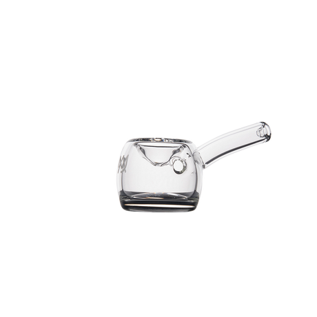 MJ Arsenal Perch Hand Pipe - Clear Glass with Deep Bowl - Side View on White Background