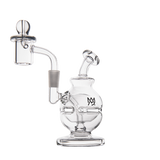 MJ Arsenal Royale Mini Dab Rig with Quartz Bucket, dual filtration, 10mm female joint, front view