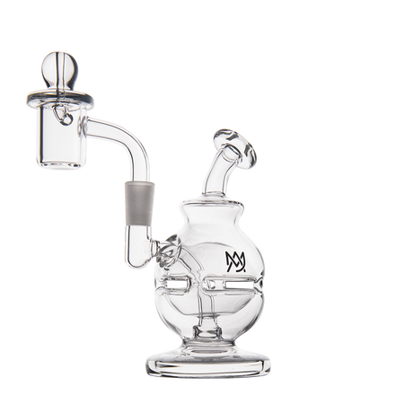 MJ Arsenal Royale Mini Dab Rig with Quartz Bucket, dual filtration, 10mm female joint, front view