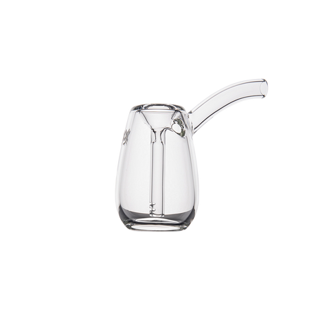 MJ Arsenal Bulb Mini Portable Bubbler, 100% Borosilicate Glass, Front Angle on Seamless White