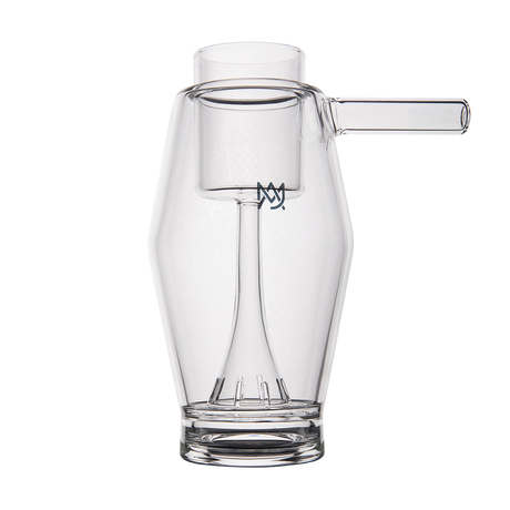 MJ Arsenal Proxy Bubbler, clear borosilicate glass dabbing accessory, front view on seamless white background
