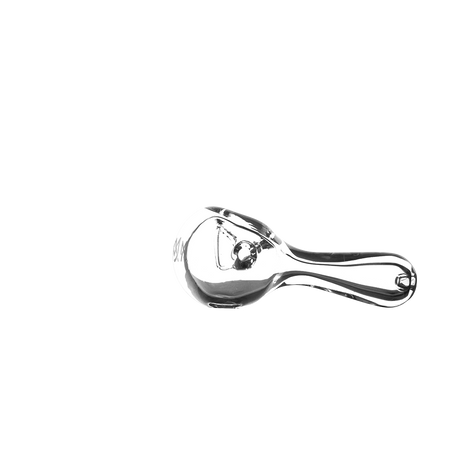 MJ Arsenal Pioneer Hand Pipe in Clear Glass, Classic Design, Side View on Seamless White Background