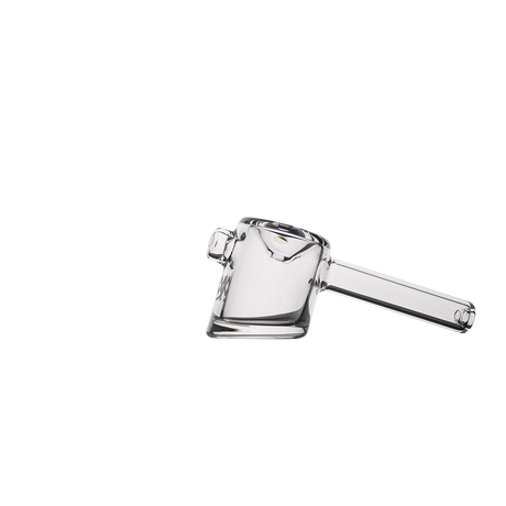 MJ Arsenal Kickstand Hand Pipe with clear glass and unique design, side view on white background