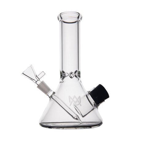 MJ Arsenal Cache Bong - Compact 7" Clear Borosilicate Glass with 10mm Joint, Beaker Design, Side View