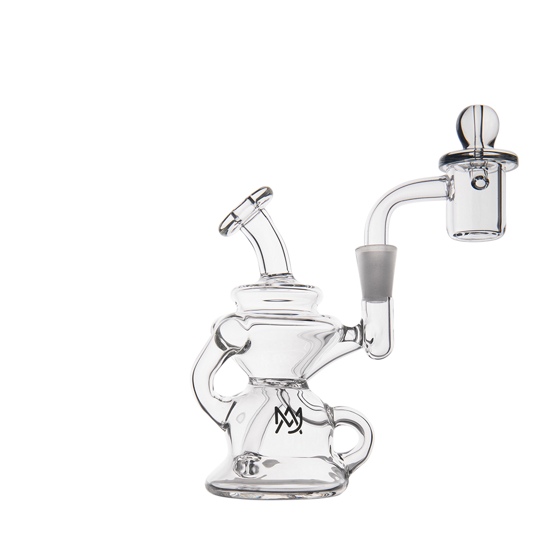 MJ Arsenal Hydra Mini Dab Rig with Banger Hanger, 90 Degree Joint, and Recycler Design