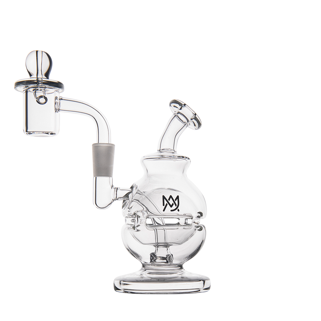 MJ Arsenal Royale Mini Dab Rig with Quartz Bucket and Dual Filtration, Front View