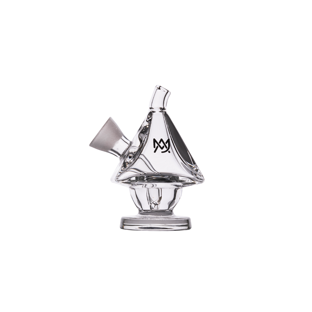MJ Arsenal King Bubbler in clear borosilicate glass, compact design, front view on white background