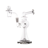 MJ Arsenal Apollo Mini Dab Rig with Banger Hanger Design, Clear Borosilicate Glass, 7" Tall