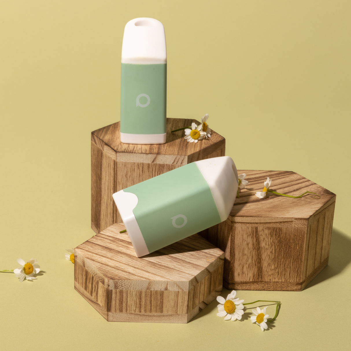 PHREND by Philter Labs - Portable Personal Smoke Filter on Wooden Blocks with Flowers