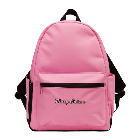 Blazy Susan pink smell-proof backpack with secure lock, front view on a white background