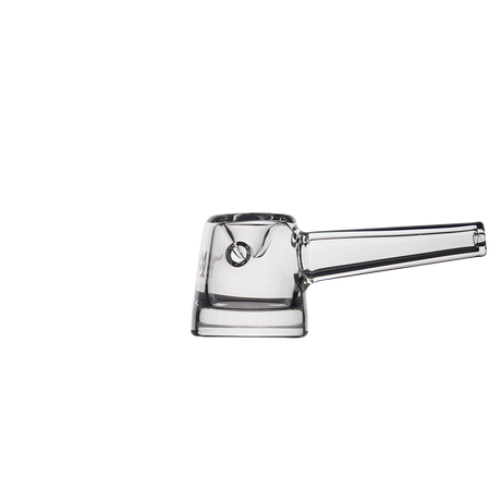 MJ Arsenal Deco Hand Pipe - Clear Glass - Side View on Seamless White Background