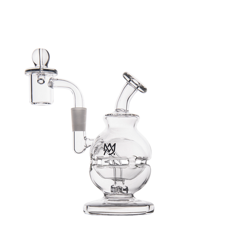 MJ Arsenal Royale Mini Dab Rig with 10mm female joint and banger hanger design on white background