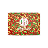 High Society Rectangle Dab Mat with Rasta colors and swirl pattern, top view