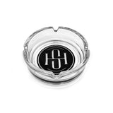 High Society Primo Crystal Glass Ashtray with HS Logo - Top View