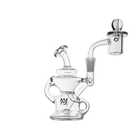 MJ Arsenal Hydra Mini Dab Rig, Clear Borosilicate Glass, 90 Degree Joint, Front View